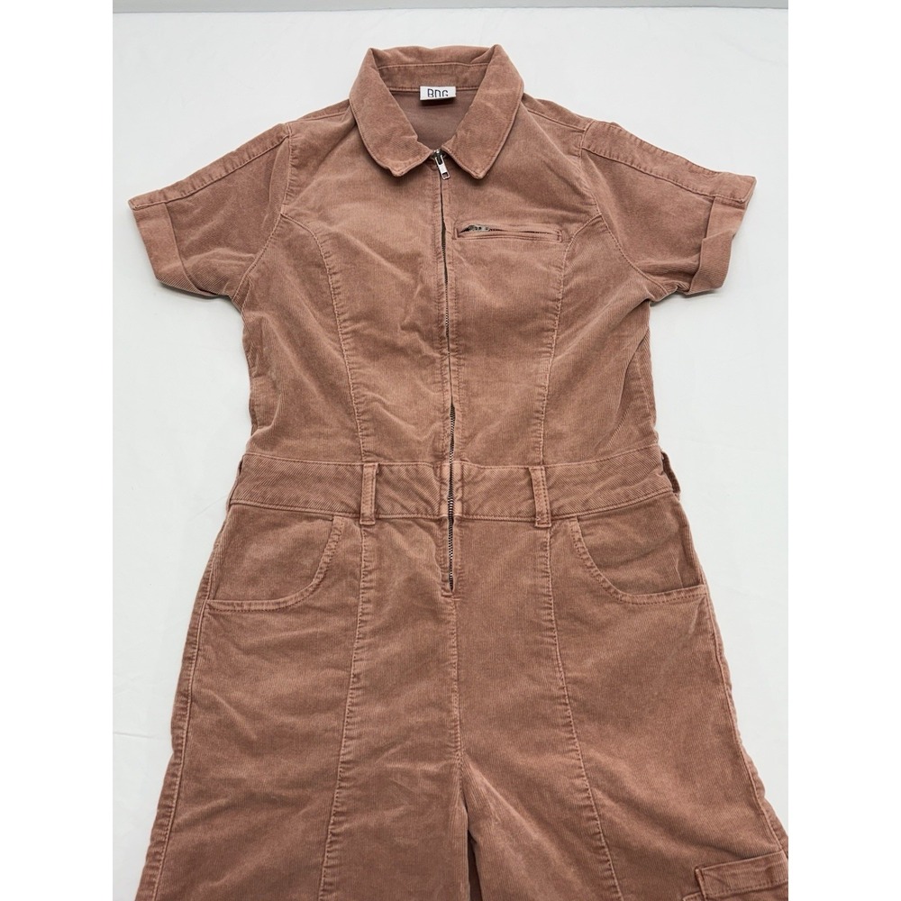 BDG Urban Outfitters Mauve Rose Corduroy Cargo Short Sleeve Jumpsuit Sz M EUC